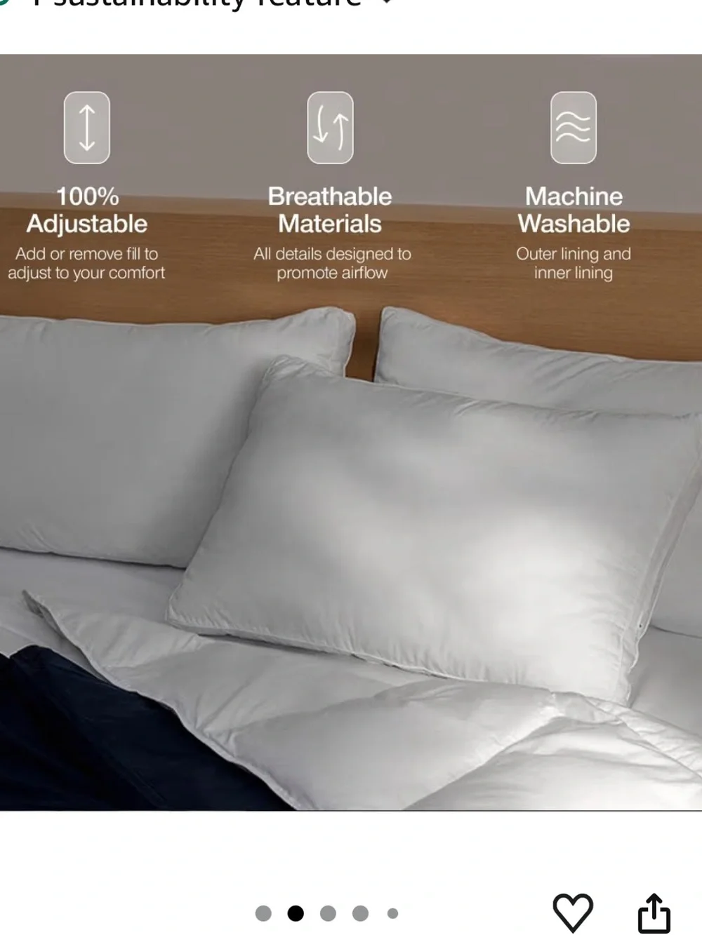 Coop Home Goods Essence Down Alternative Pillow Set of 2, Queen Size 072